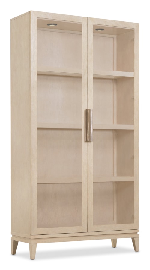 Contemporary 2-Door Display Cabinet with LED Lighting