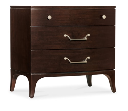 Transitional 3-Drawer Nightstand with Felt-Lined Top Drawer