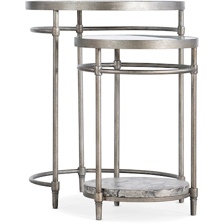 Contemporary Nesting Tables with Glass Tops