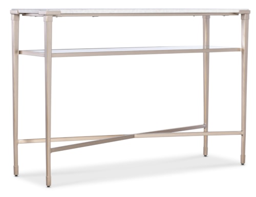 Contemporary Rectangular Console Table with Stone Top
