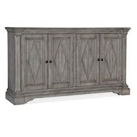 Transitional Gray Wood Cabinet with 4 Doors