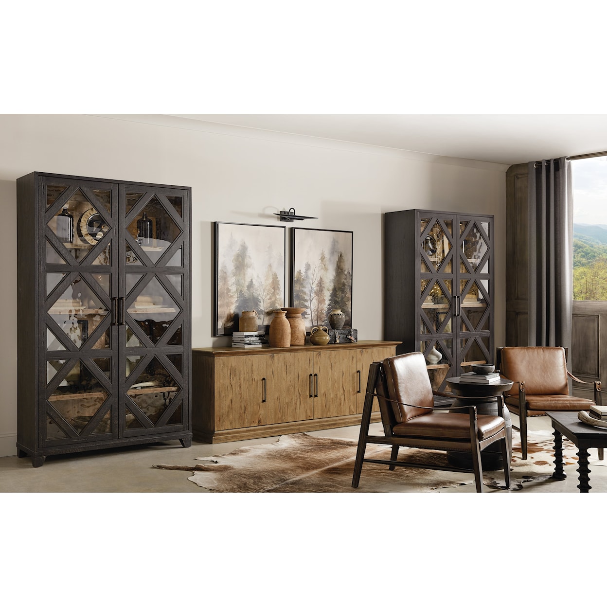 Hooker Furniture Big Sky 3-Shelf Display Cabinet with Built-In Lights