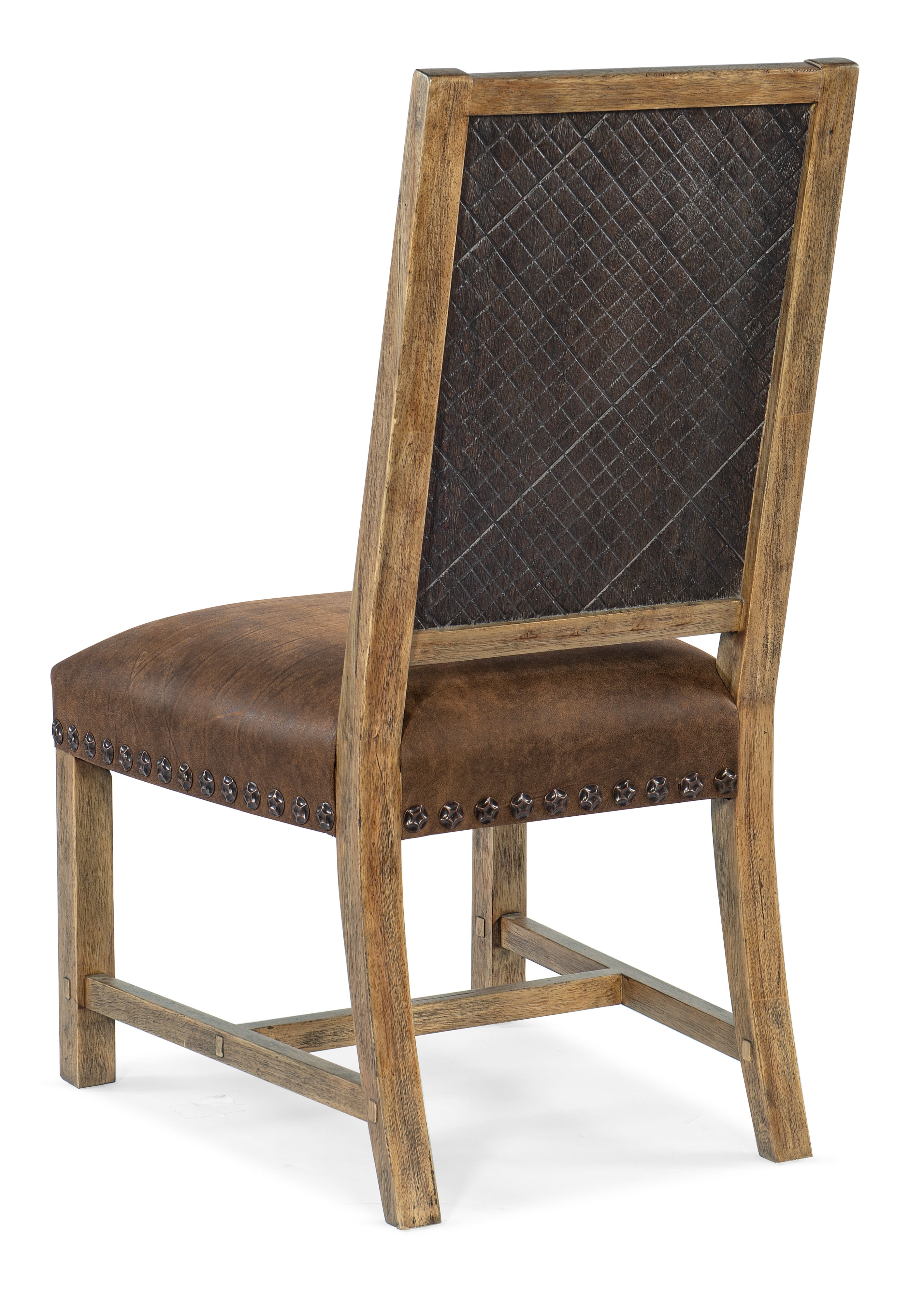 Upholstered Side Chair with Leather Cushion