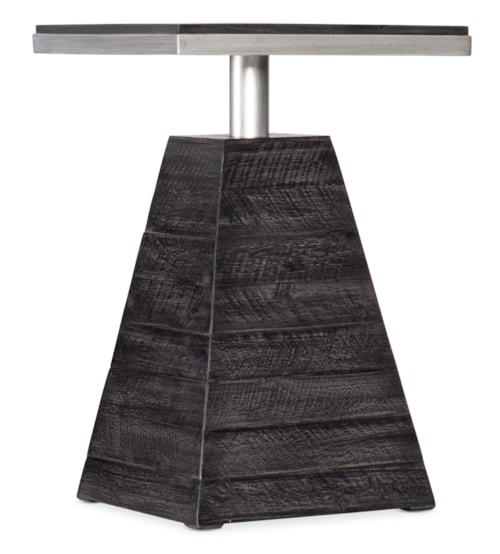Transitional Wood and Metal Drink Table