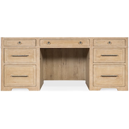 Casual Executive Desk with Locking File Drawers