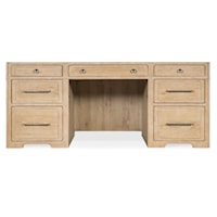 Casual Executive Desk with Locking File Drawers