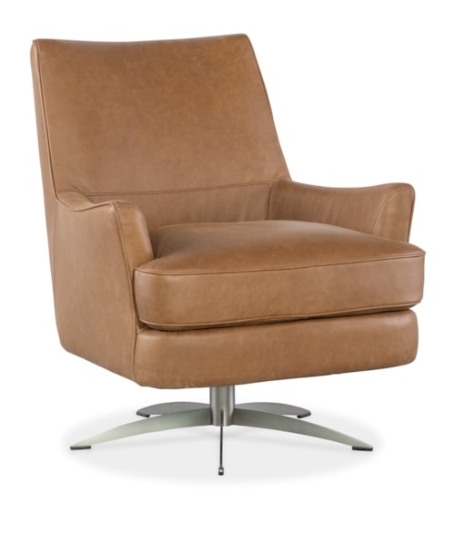 Contemporary Full Back Swivel Chair with Welt-Trim