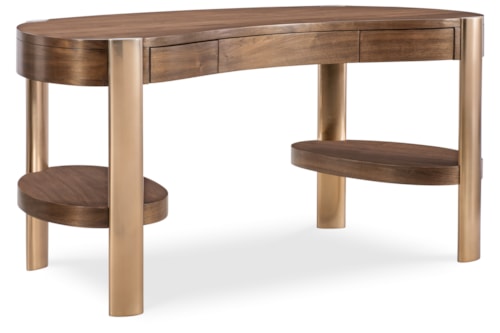 Transitional Writing Desk with Shelving