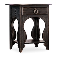 Traditional 1-Drawer Nightstand with Lower Fixed Shelf