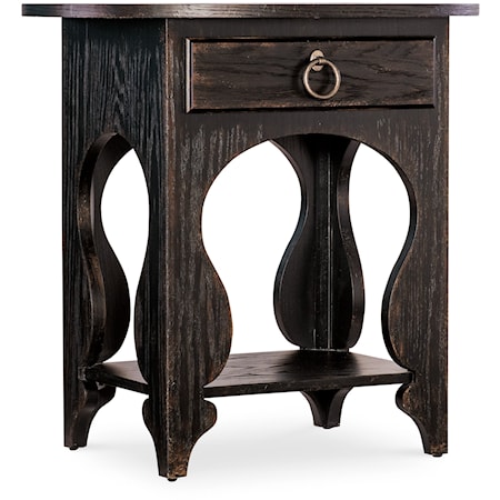 Traditional 1-Drawer Nightstand with Lower Fixed Shelf