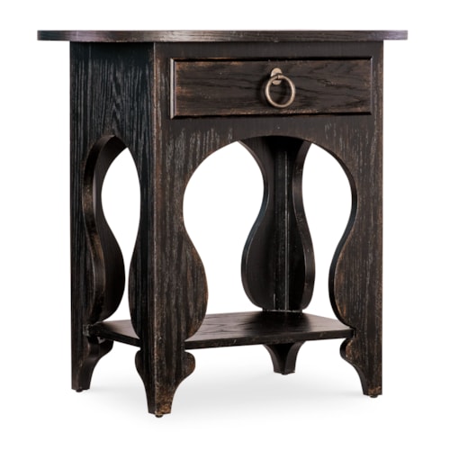 Traditional 1-Drawer Nightstand with Lower Fixed Shelf