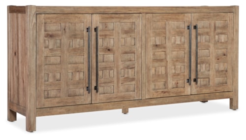 Rustic Casual Dining Buffet with Fretwork Door Fronts