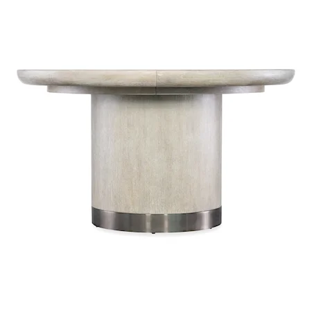 Contemporary Round Dining Table with 18" Leaf