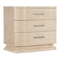 Transitional 3-Drawer Nightstand with USB Ports