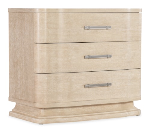 Transitional 3-Drawer Nightstand with USB Ports