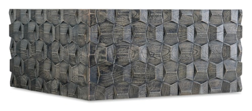 Casual Chiseling Cocktail Table with Carved Exterior