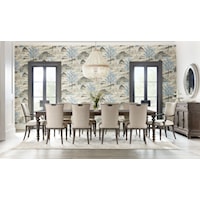 Traditional Dining Set with Upholstered Chairs and Buffet