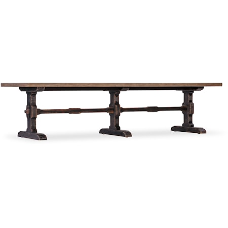 Traditional Rectangular Trestle Cocktail Table
