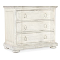 Traditional Three-Drawer Nightstand with Power Outlets and USB