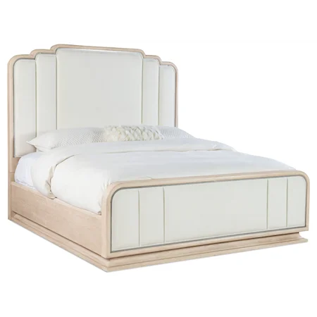 Transitional California King Upholstered Bed