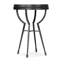 Contemporary End Table with Hammered Metal Top