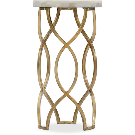 Transitional Side Table with White Onyx Top