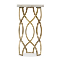 Transitional Side Table with White Onyx Top
