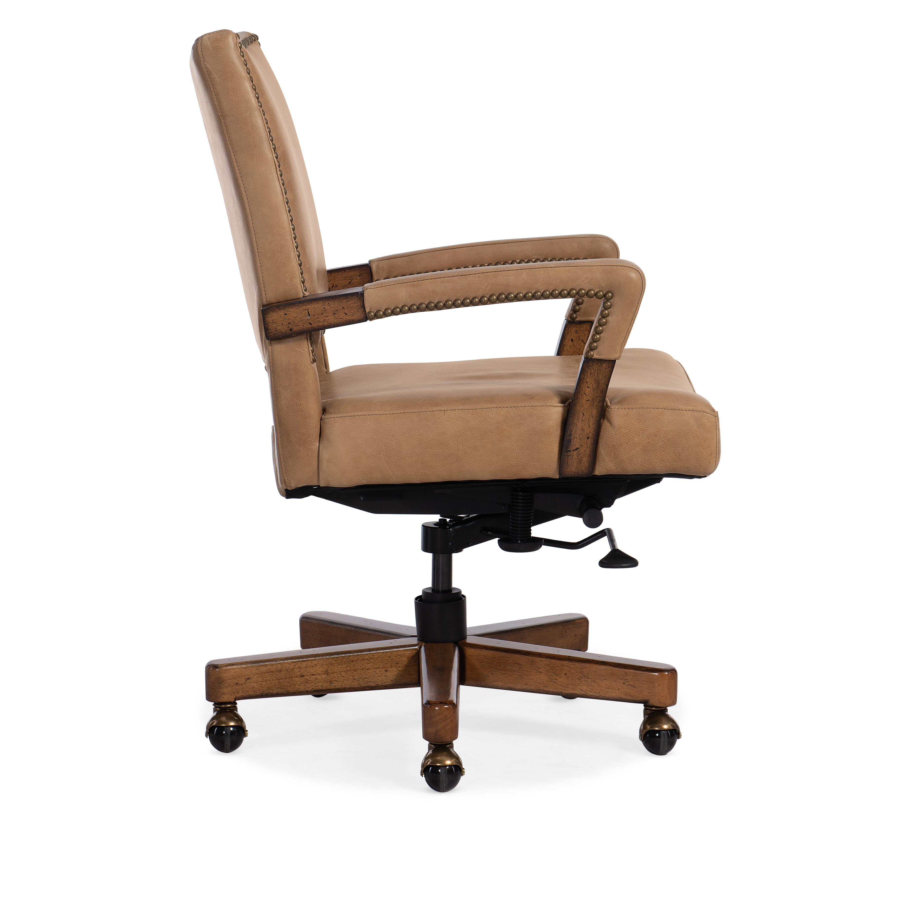 Manchester leather swivel online desk chair