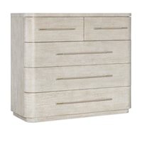 Contemporary 5-Drawer Bedroom Chest with Felt-Lined Top Drawers