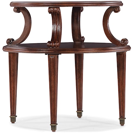 Traditional Side Table with Carved Accents