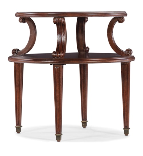 Traditional Side Table with Carved Accents