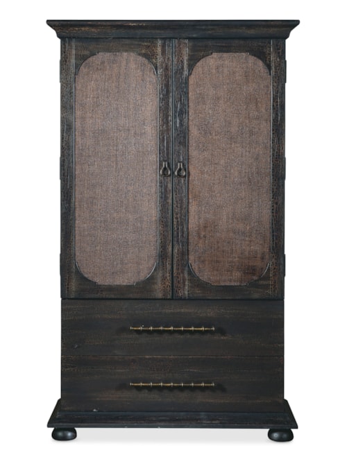 Casual 2-Door Charred Timber Bedroom Wardrobe