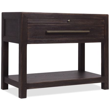 Stone-Top Single-Drawer Nightstand