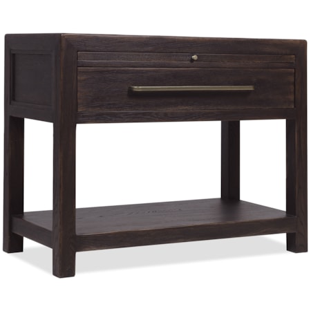 Stone-Top Single-Drawer Nightstand