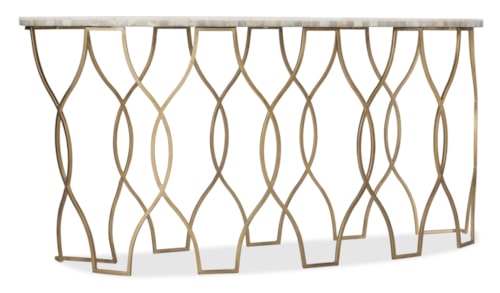 Transitional Sofa Table with White Onyx Top