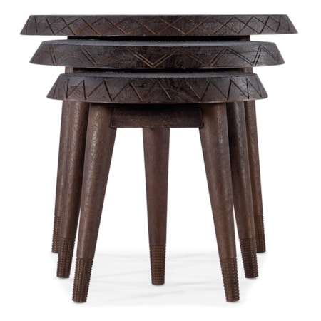 Round Wood Top Nesting Tables