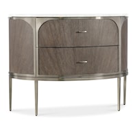 Contemporary 2-Drawer Nightstand with Marble Top