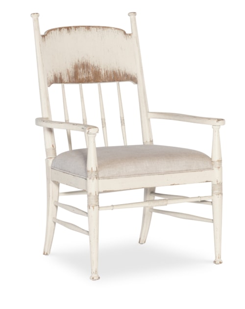 Traditional Dining Arm Chair with Upholstered Seat