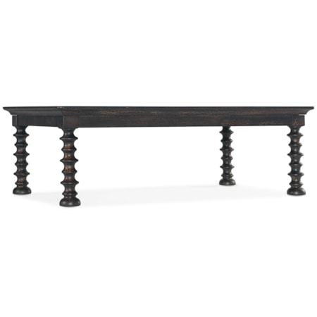 Rectangular Turned Leg Cocktail Table