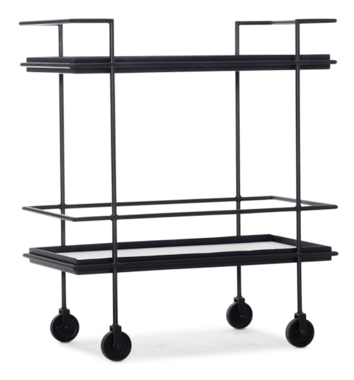 Contemporary Bar Cart with Stone Inlay