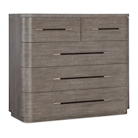 Contemporary 5-Drawer Bedroom Chest with Felt-Lined Top Drawers