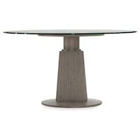 Contemporary 42" Adjustable Glass Top Dining Table