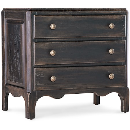 Traditional 3-Drawer Nightstand with Self-Closing Drawers