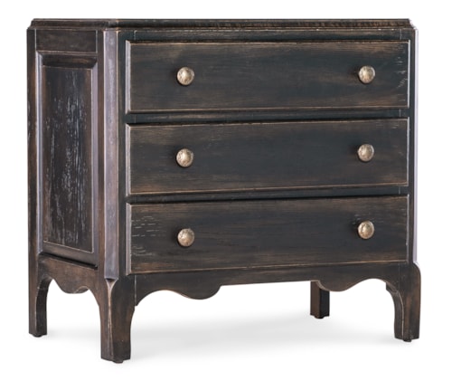 Traditional 3-Drawer Nightstand with Self-Closing Drawers