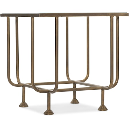 Transitional Square Metal End Table