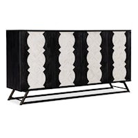 Casual 4-Door Moroccan Modern Storage Credenza with Adjustable Shelves