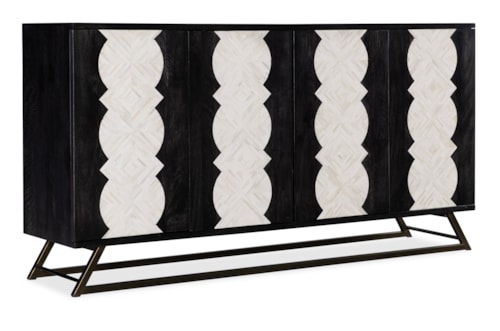 Casual 4-Door Moroccan Modern Storage Credenza with Adjustable Shelves