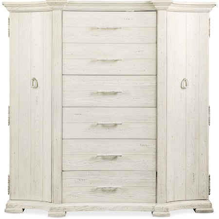 Traditional Gentlemans Chest with 6 Drawers and 8 Shelves