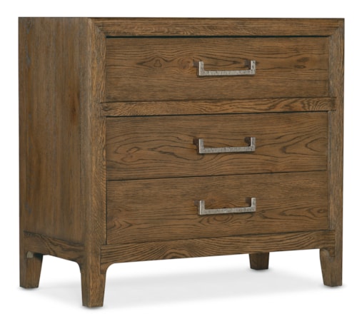 Casual 3-Drawer Nightstand with USB Ports