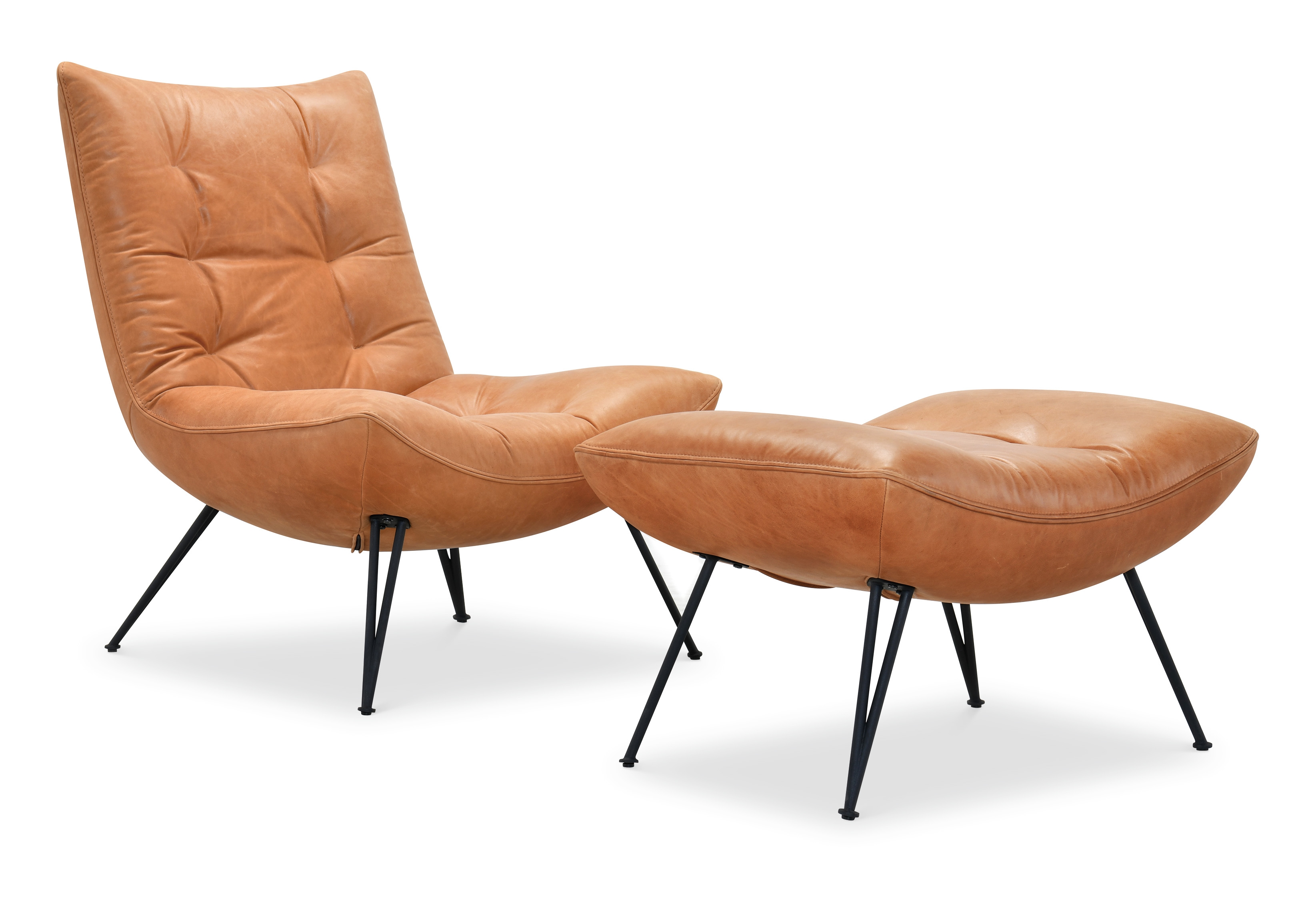 Leather Armless Accent Chair